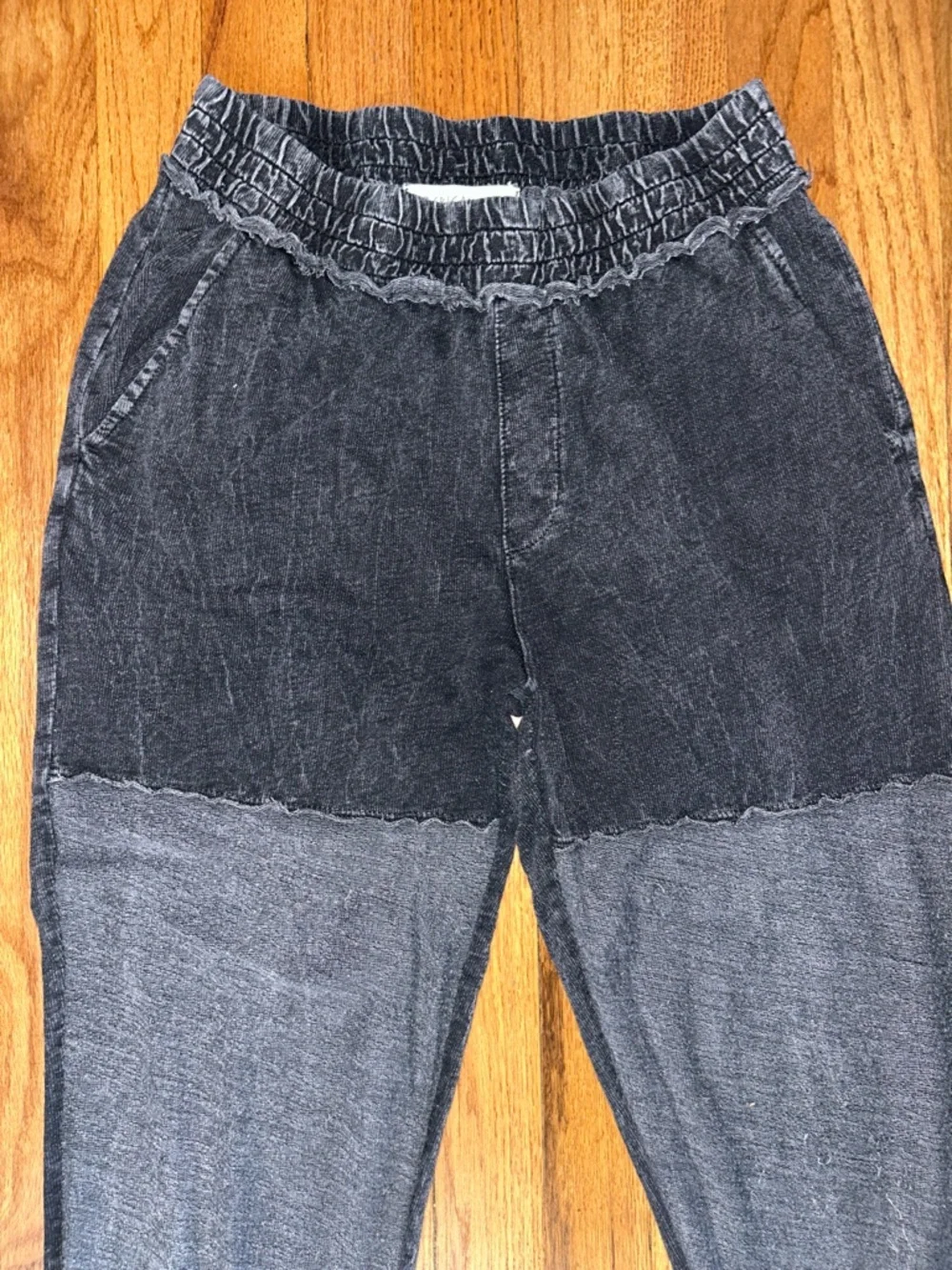 American Able Two-Tone Washed Denim Joggers Medium